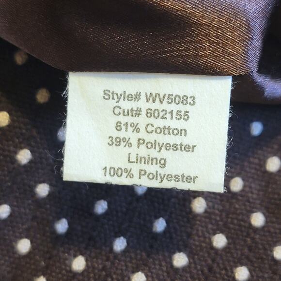 Eva Franco Polka Dot Brown and Pink Dress Tie Waist Midi Classic Chic Party 6 - Picture 15 of 16